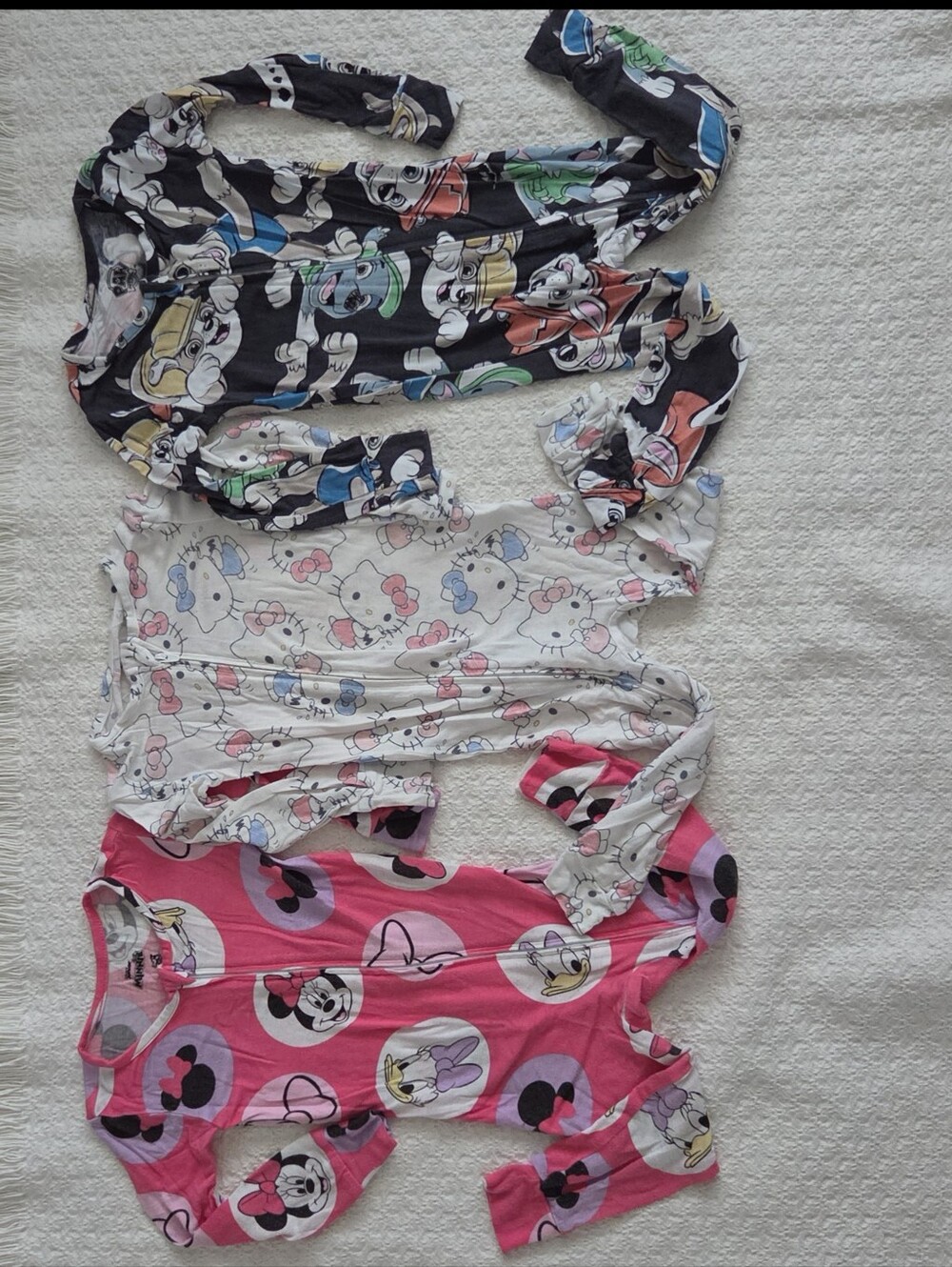 Toddler Character Minnie Hello Kitty Paw Patrol Zip Up Romper Pajamas 2T Set